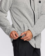 Boundary Mock Neck Zip Sweatshirt - Grey Htr