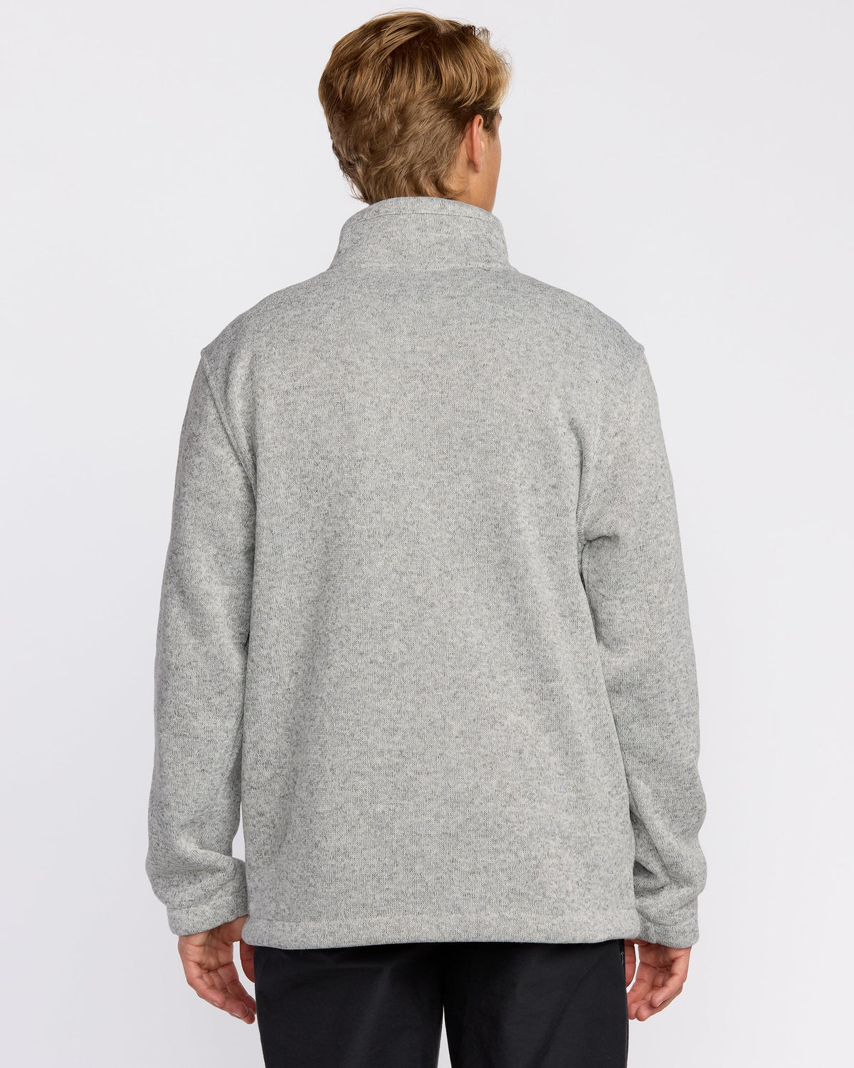 Boundary Mock Neck Zip Sweatshirt - Grey Htr