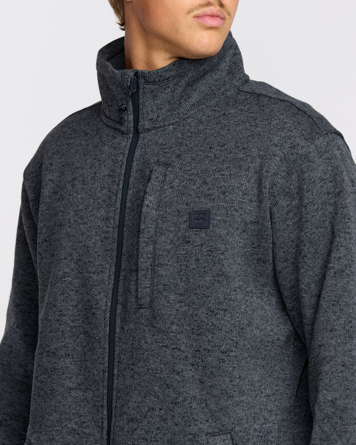 Boundary Mock Neck Zip Sweatshirt - Navy