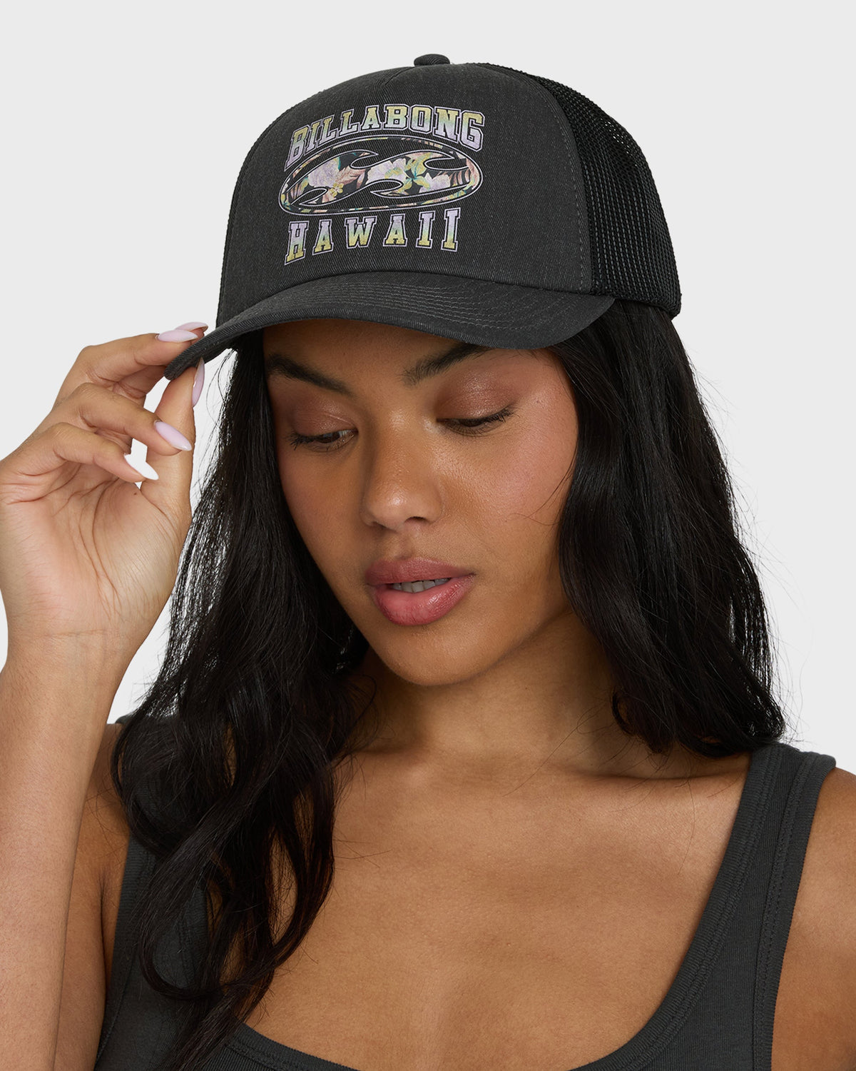 Shadow Tropics Hi Trucker Hat - Black Pebble