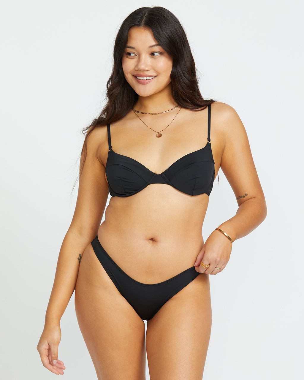 Sol Searcher Morgan Underwire Bikini Top - Black Pebble