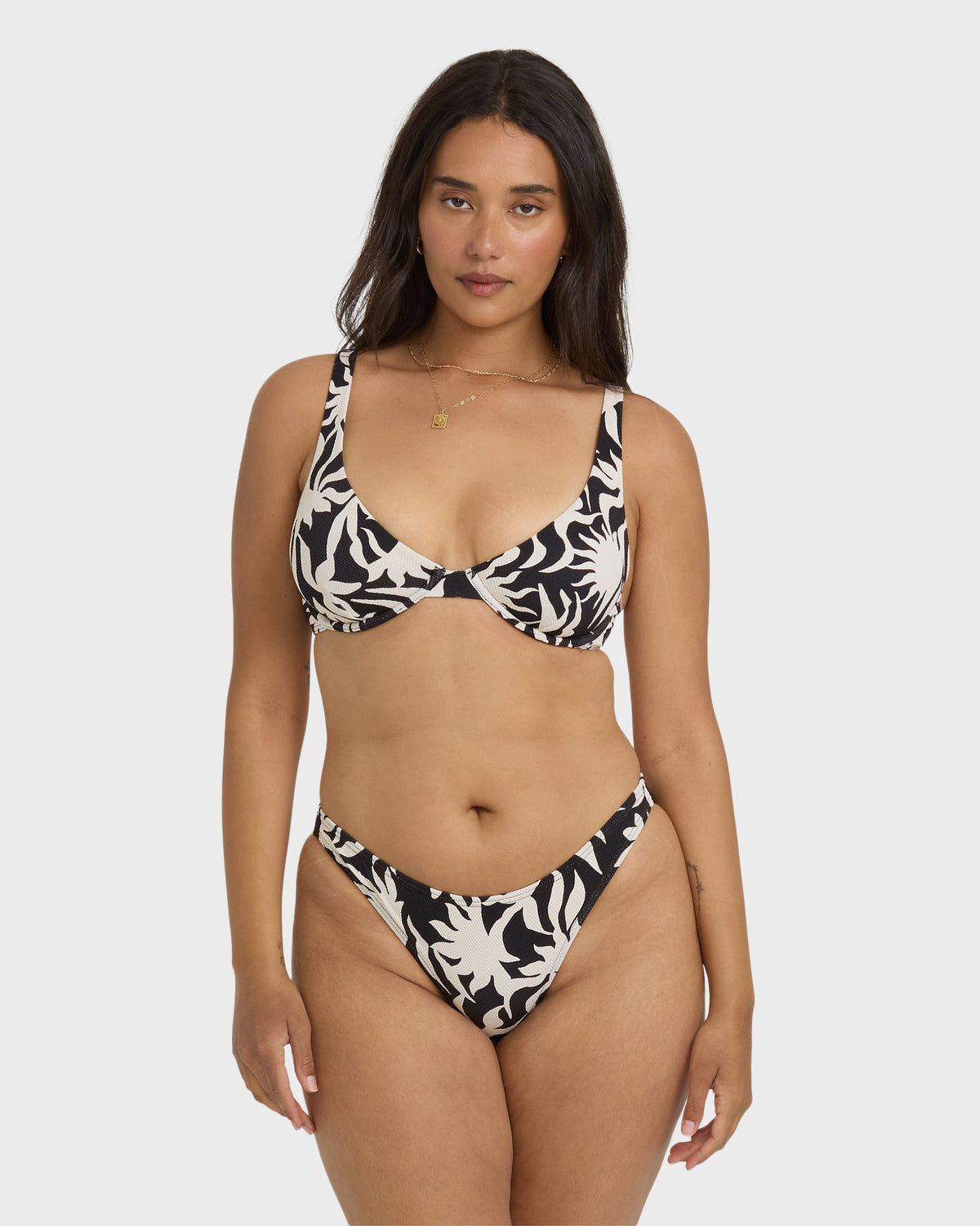 By My Side Tropic Bikini Bottom - Black White
