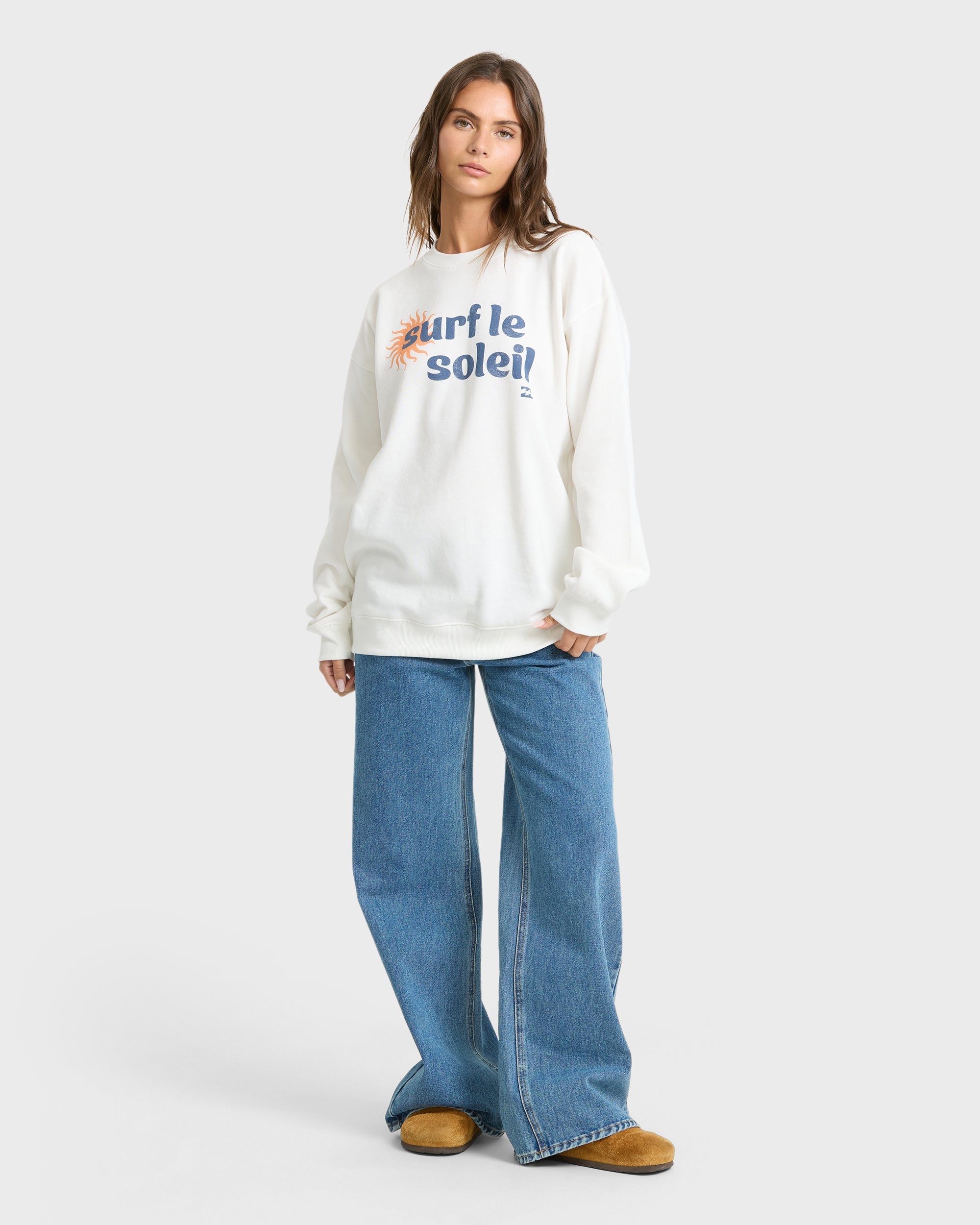 Seaside Panorama Crewneck Sweatshirt - Salt Crystal